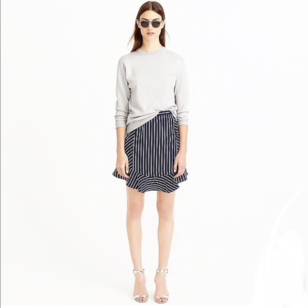 J. Crew Swing Skirt in Pinstripe